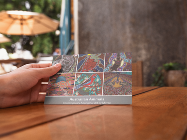 Australian Animal Dreaming Contemporary Aboriginal Art A6 PostCard Single by Mirree